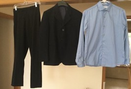 Calvin Klein boys suit Greendog Jacket 14 H, Black slacks 14 R, Blue 14R Shirt - £31.13 GBP