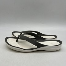 Crocs Swiftwater Womens White Black Comfort Slip On Flip Flop Sandals Size 9 - £19.89 GBP