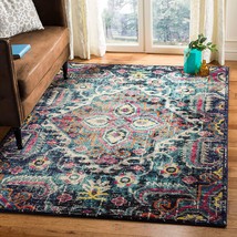 Safavieh Monaco Collection 8&#39; X 10&#39; Blue / Fuchsia Mnc252J Boho Chic Medallion - £179.84 GBP