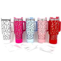 40oz Bundle Cheetah Leopard Laser Etched Stainless Steel Tumbler with Ru... - £22.67 GBP