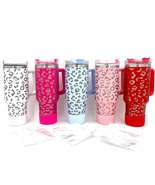 40oz Bundle Cheetah Leopard Laser Etched Stainless Steel Tumbler with Rubber Bum - $28.99