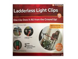 Ladderless Light Clips 50 Count with 2 Adapters for Gutters & Shingles - $15.62 Ladderless Light Clips 50 Count with 2 Adapters for Gutters & Shingles - $15.62