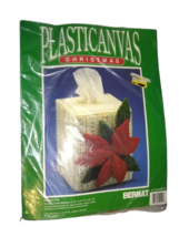 Bernat PlasticCanvas Poinsettia Tissue Box Cover Kit Christmas Retro Vin... - $15.84