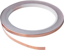 Copper Backed Copper Foil Tape for Stained Glass(1/5inch X 66FT),Double-... - £25.29 GBP