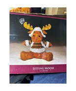 Trimming Traditions Sitting Moose Wearing Plaid Jacket 24 in - $123.20 CAD
