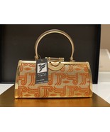 KEIGER LOMANI Gold Orange Hard Shell Handbag Purse Clutch Geometric shape - $98 - $24.95