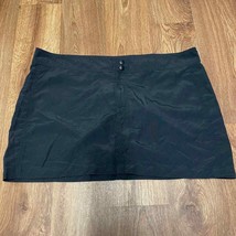 LL Bean Womens Solid Black Nylon Swim Skirt Mini Cover Up UPF 50+ Plus Size 18 - £25.32 GBP