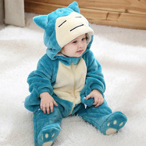 Snorlax Romper Baby 0-3 Years Cute Anime Jumpsuit Soft Flannel Pajama Onepiece - £22.68 GBP+
