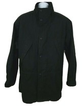 Eddie Bauer Jacket Size L Black Flannel Fleece Lined - $35.82