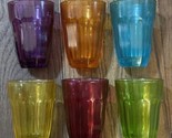 6 Pasabahce PALAKS Vintage Beautiful Jewel Colored 6 oz Juice Glasses - £42.71 GBP