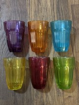 6 Pasabahce PALAKS Vintage Beautiful Jewel Colored 6 oz Juice Glasses - £42.88 GBP