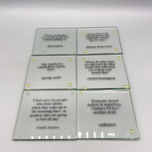 Set of 6 Glass Coasters Bar Mancave Drinking Quotes - $47.83