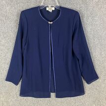 Patra Top Women&#39;s Size 10 Cardigan Navy Blue Long Sleeve 100% Polyester - $16.73 CAD