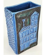 Alessio Tasca Blue &amp; White Ceramic Vase Raymor Italy Glaze Tile Art Scul... - £353.07 GBP