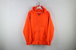 Vtg 70s Streetwear Mens Large Distressed Blank Thermal Lined Full Zip Hoodie USA - £62.11 GBP