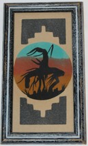 Vintage 9&quot; x 5&quot; Navajo Sand Art Painting &quot;End of the Tail&quot;  Stamped F. Yazzie - $14.95