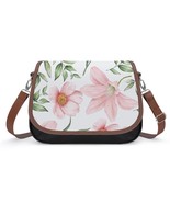 Mondxflaur Pink Flowers Messenger Bag for Women PU Leather Crossbody Bag... - $26.99