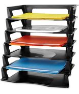 Rubbermaid Regeneration Letter Tray Six Tier Plastic Black 86028 - €15,27 EUR