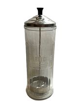 Vintage Barbicide Germicide Disinfectant Glass Jar Container King Research - $21.04