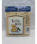 Crafters Square Stitch N Hang Counted Cross Stitch 3&quot; X 4&quot; Lucky Duck - $15.83