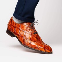 Olivieri Leather Dress Shoes Oxford Lace Up Cognac image 7