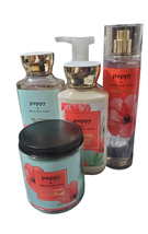 Bath &amp; Body Works Poppy Shower Gel Body Lotion Mist 7oz Candle Foaming Hand Soap - £52.92 GBP