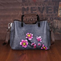 Handbags Genuine Leather Women Bag  New Vintage Handmade Embossing Cowhide Shoul - £116.92 GBP