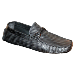 Bugatchi Men&#39;s Treviso Black Leather Loafer Driving Italy Shoes Size 12.5 - £115.81 GBP