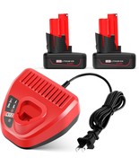 2 Pack 6000Mah 12V Battery And 12V Rapid Charger, 2411, C12 B, C12 Bx - $1,186.11 MXN