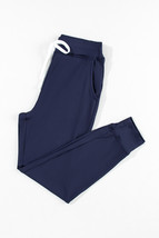 Navy Blue Drawstring Elastic Waistband Pocketed Joggers - $241.02 MXN