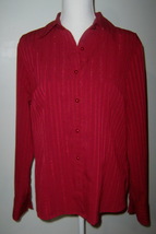 East 5th Ladies Red Cranberry Blouse Large  Long Sleeve - £5.58 GBP
