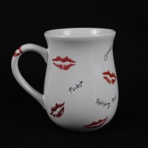 Mary Kay Lipstick Lip Prints Kisses 12 oz. Coffee Mug Cup Ravishing Red ... - £19.86 GBP