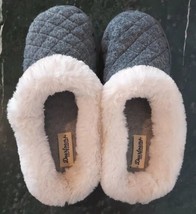 Dearfoam Grey Gray Fur Clog Slippers Euc Size Medium 7-8 - £10.11 GBP
