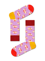 Happy Socks Pink Car Unisex Premium Cotton Socks 1 Pair Size 7-11 - £11.93 GBP