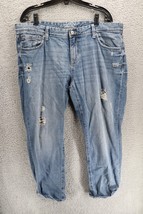 Old Navy Womens Jeans Denim Blue Light Wash Distressed Sz 16 - $11.88