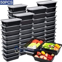 50 Pack Meal Prep Containers Reusable Food Storage Disposable Plastic Lu... - £51.95 GBP