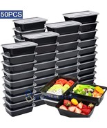 50 Pack Meal Prep Containers Reusable Food Storage Disposable Plastic Lu... - £43.27 GBP