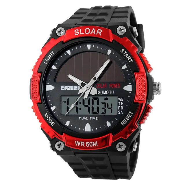 Brand Solar Powered Men Sports Watches Outdoor Military LED Watch Fashio... - £19.02 GBP