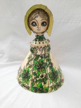 Lovely Vintage Abelardo Ruiz Paper Mache Mexican Folk Art Big Eyes Doll 11” - $45.49