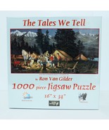 SunsOut 1000 piece Hunters Campfire Jigsaw Puzzle SEALED NEW Western Mou... - £25.42 GBP