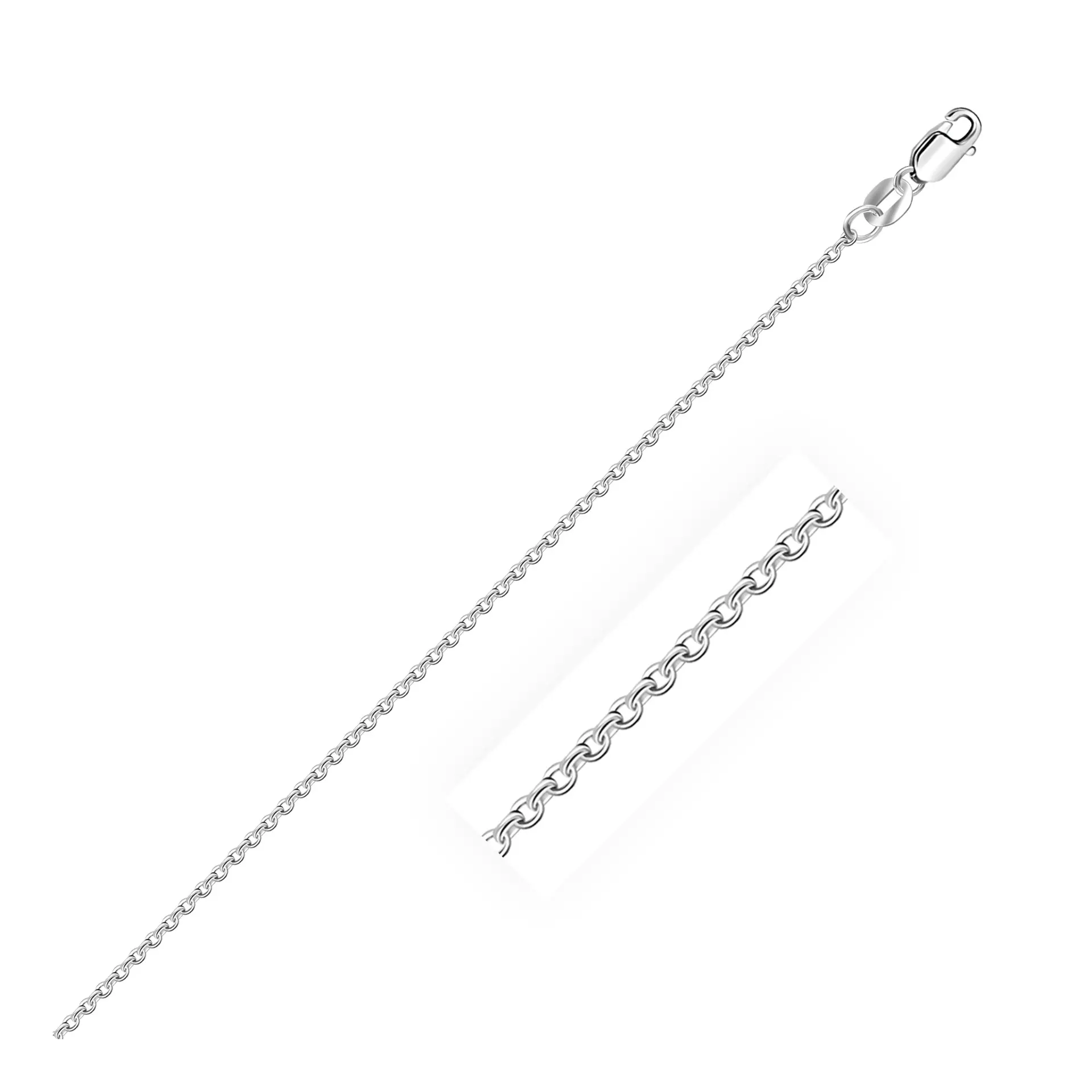 Sterling Silver Rhodium Plated Cable Chain Necklace - 1.1mm Thin, Elegan... - $683.36 MXN