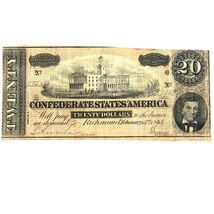 1864 Confederate States Civil War Note T-67 Authentic Richmond Currency - $47.03