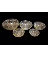 Glass Mixing Baking Nesting Bowl Set of 5 Vintage - $35.40 CAD