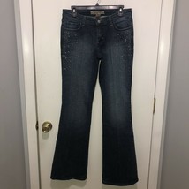 Premium Vintage Denim Jeans SZ 11 Flare Leg Bling Pockets &amp; Front 30X33 Y2K - $225.96 MXN