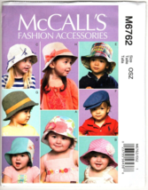 McCall&#39;s Fashion Accessories M6762 Infant and Toddler Hats Uncut Sewing Pattern - £10.56 GBP