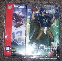 Mcfarlane NFL Series 1 Kurt Warner blue Variant Action Figure Rare VHTF Rams - £61.76 GBP