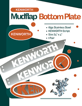 (2) Stainless Steel Mud Flap Plates with Kenworth Scrip 0600307 - €43,17 EUR