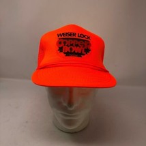 Weiser Lock Copper Bowl Neon Orange Mesh Trucker Snapback Hat Hardware L... - £39.41 GBP