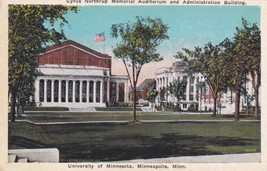 Cyrus Northrup Memorial Auditorium University Minnesota Minneapolis Postcard A29 - £2.35 GBP
