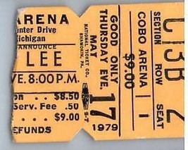 Alvin Lee Concert Ticket Stub May 17 1979 Detroit Michigan - £40.44 GBP